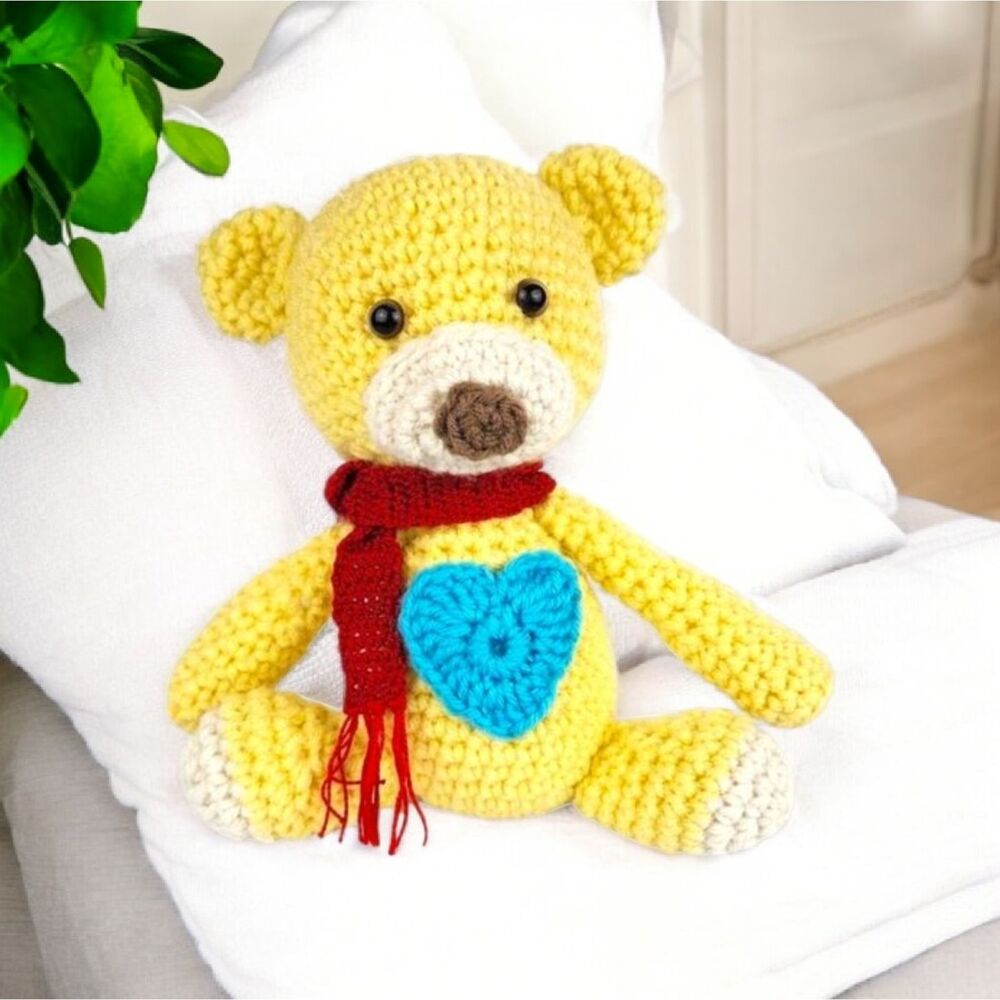 New Crochet Handmade Amigurumi Bear Yellow Collectible Gifting